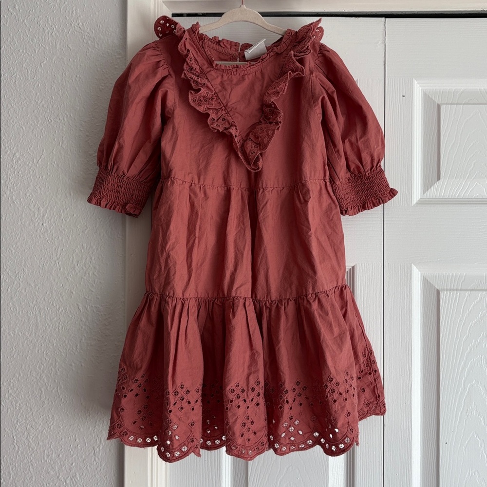 Cotton On Kids| girls ruffle eyelet peasant tiered dress